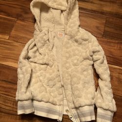 Girl’s white jacket with hood