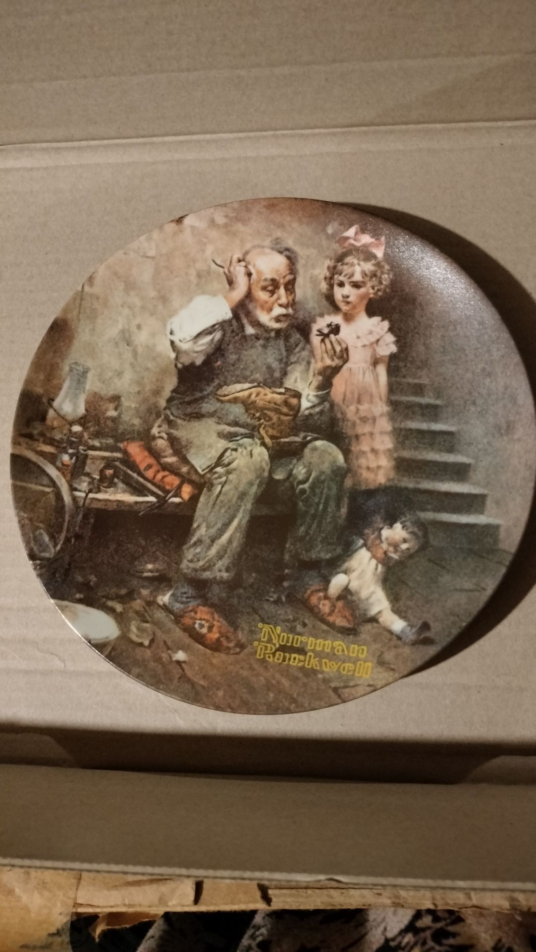 'The Cobbler' Norman Rockwell Plate