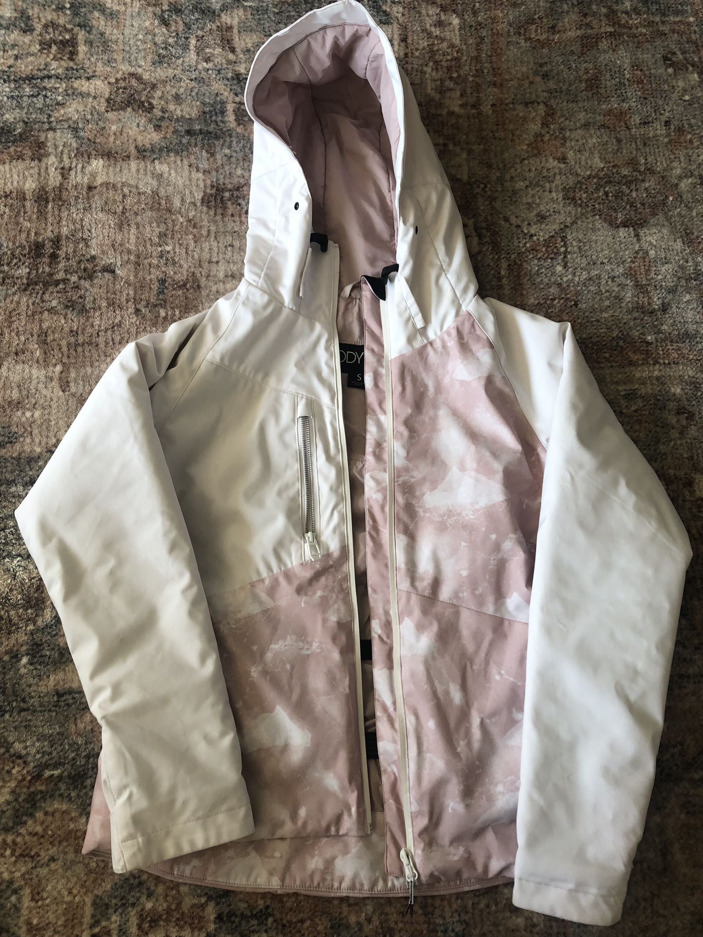 Womens Pink And White Small snow jacket