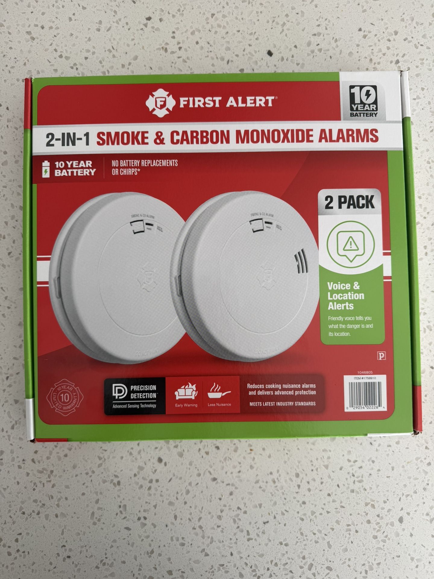 FIRST ALERT 2 IN 1 SMOKE/CARBON MONOXIDE ALARM