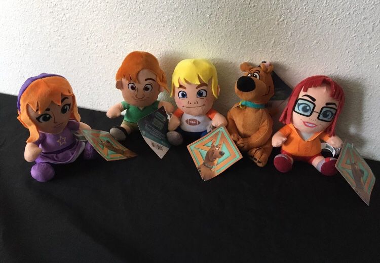 Scooby Doo Set of 5 Plush Lot Fred Velma Daphne Shaggy Scoob! Toys 6" Rare New