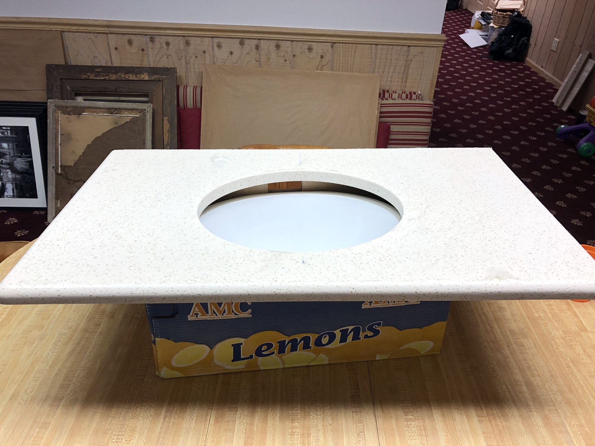 Quartz Countertop w/ Porcelain Bowl and Backsplash