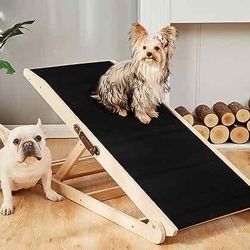 Woohoo Dog Ramp for Bed- 18" Extra Wide - Non-Slip Rubber Surface - Folding Wooden Pet Ramp for Bed and Couch - Dog Ramp for Large, Small, Old Dogs - 