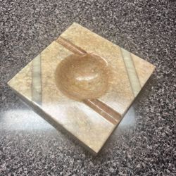Solid Alabaster Large Ashtray; Italy