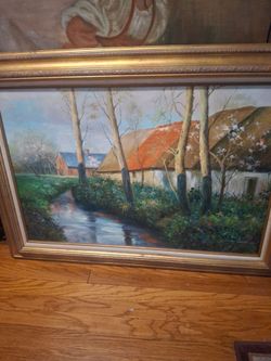 Painting in oil of landscape
