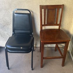 Dining Chairs Brown Wood Chair Or Black Metal Chair  