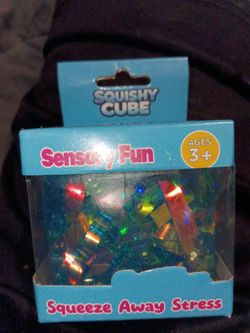 Sensory squish blue cube squishy squish needoh