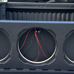 2019-2025 Chevy/Gmc Single cab 2 door rhino lining custom subwoofers box (No Speakers)