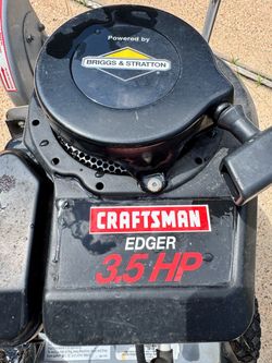 Craftsman walk-behind edger has a 3.5 HP Briggs & Stratton engine