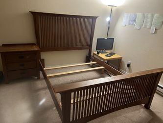 Queen Size Bed Frame And Night Stand