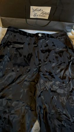 $920 Mens Alexander McQueen Logo Print Satin Shorts Black 46 US 30