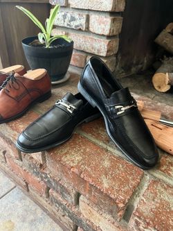 Bruno Magli Black Leather Bit Loafers