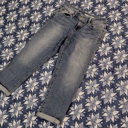 Size 4 DKNY Soho Jeans Cuffed Capris Lighter Denim