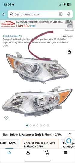 Headlight For 2012-2014 Toyota Camry Thumbnail