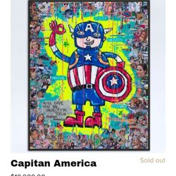 Captain America  60"x 48" 2016 By Harley Spencer Art 