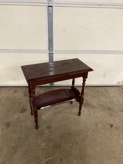 End table magazine rack solid wood
