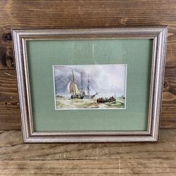 Small Vintage Framed Nautical Print (10.25” x 8.75”)