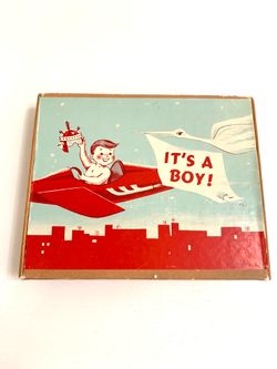 VINTAGE 1970’S BABY BOY CIGAR BOX