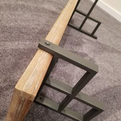 Weathered Wooden Shelf 31.5"X8" with Aluminum Brackets  NEW