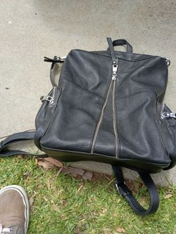 Leather mms backpack purse