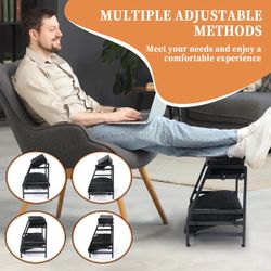 Adjustable Double Step Footrest High-Density Foam with Sturdy Iron Frame