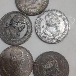 Silver Mexican UN Peso 5 Coin Lot