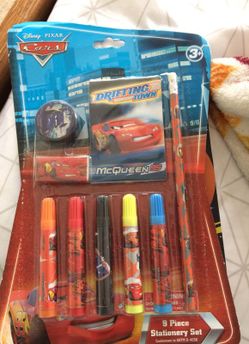 Disney cars 9 pc stationary set