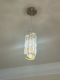 One light chandelier color gold