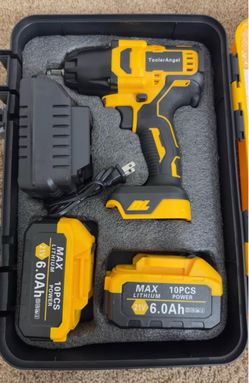 ToolerAngel 1/2" Brushless Cordless Impact Wrench Kit1000Nm2x6.0Ah Batteries”
