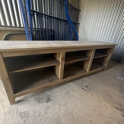 Rustic Wood TV Stand / Media Console – Extra Wide with Open Shelving