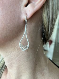 14K White Gold Diamond Earrings 