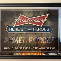 Budweiser Armed Forces Bar Mirror