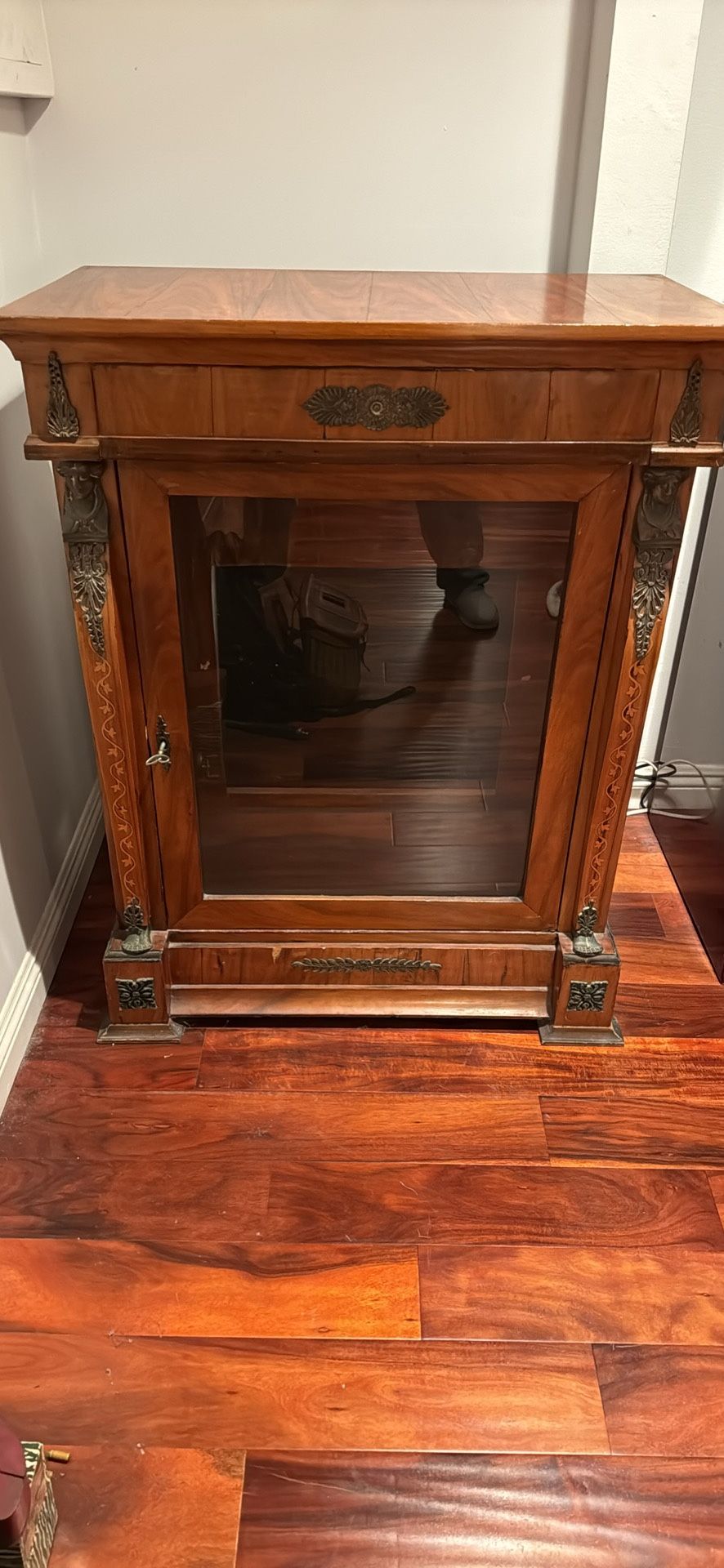 Antique Crystal Display Cabinet