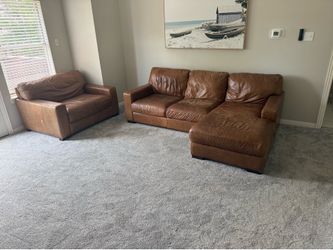 Leather Sofa and Extra Large Arm Chair