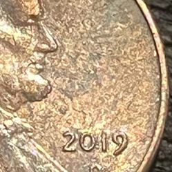 2019 D Penny Coin With Purple Tarnish 