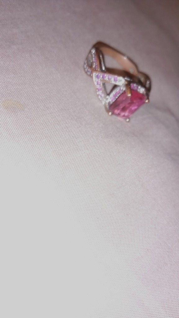 Pink Topaz Infinity Ring