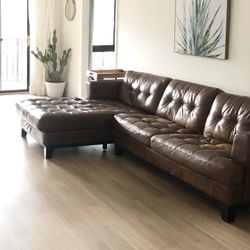 Brown Leather Couch
