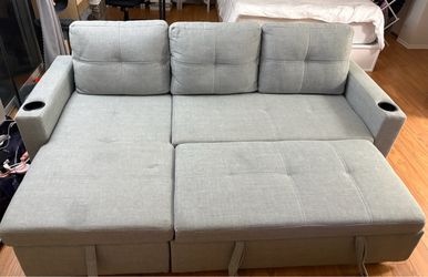 85" Sleeper Sectional Sofa Bed with Storage Chaise