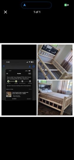 Queen real wood bed frame