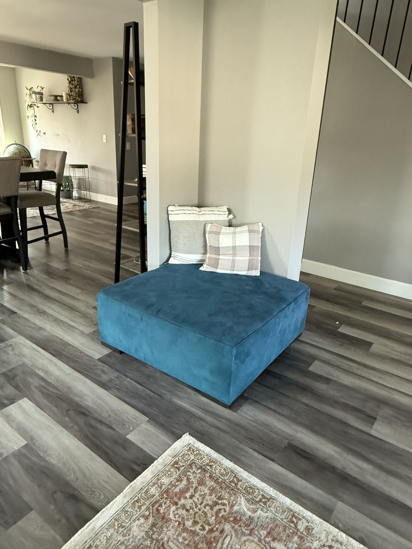 Ethan Allen Teal Ottoman
