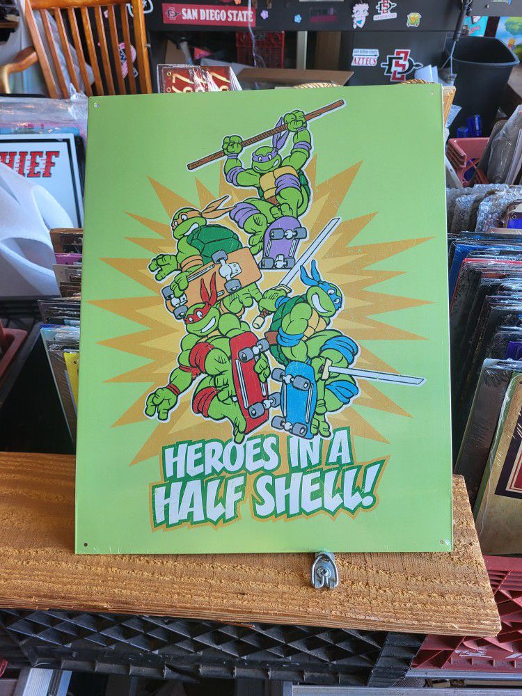 Heroes In The Halfshell Metal Sign 12"x16"