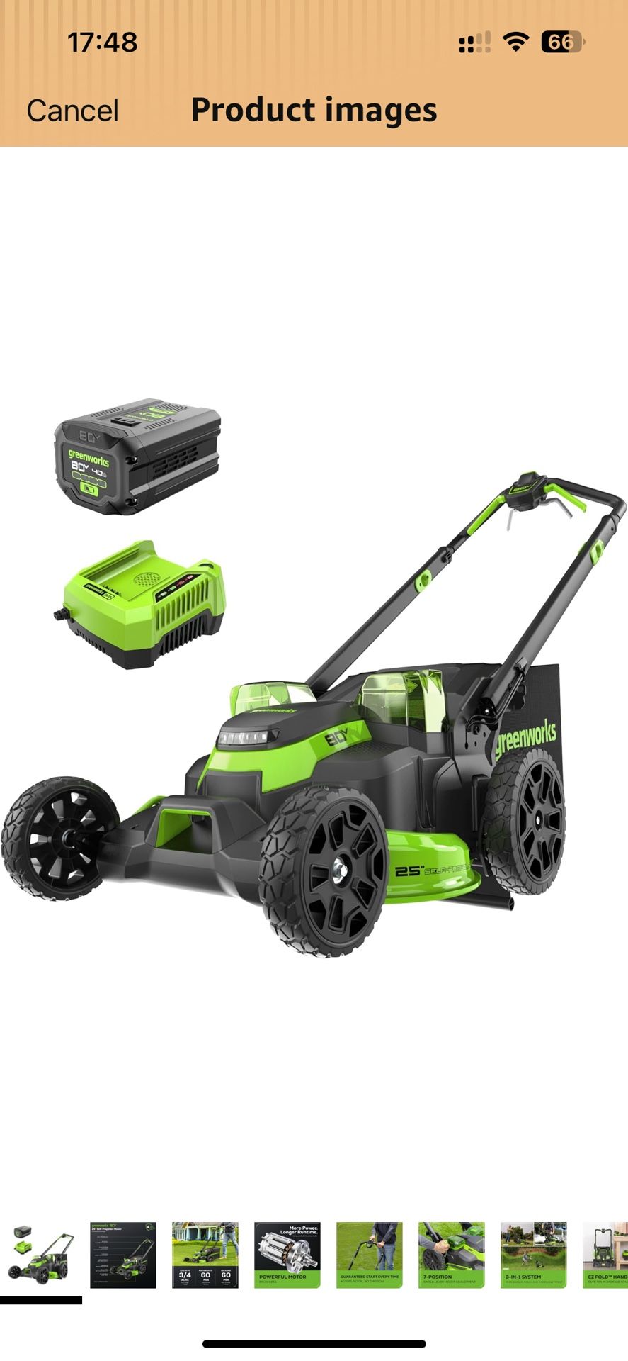 Lawn Mower 25" Brushless Cordless (Self-Propelled)