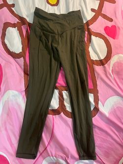 Athletic leggings dark green L
