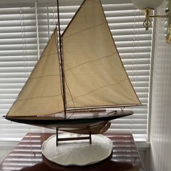 decorative wooden sail boat sloop 