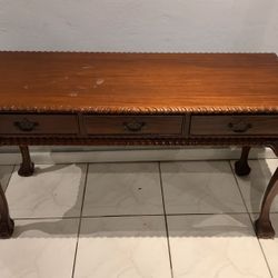 1 Vintage Wood Table w/ 3 Drawer Storage Organizer [Price Negotiable] 