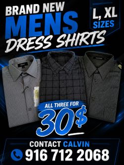 Mens new dress shirts 30$ for all 3
