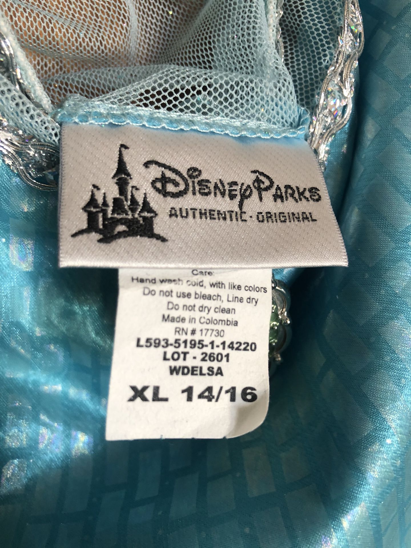 Authentic Disney Parks Original Child Frozen Elsa Princess Costume Dress