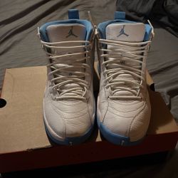 White And Unc Blue 12s Size 11.5 