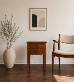 Wood Two-Drawer Nightstand Side Table