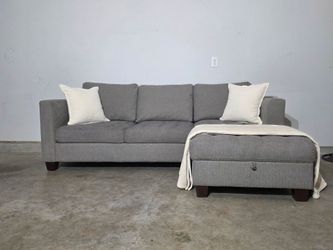Gray Sectional Couch with Storage Chaise – 97"